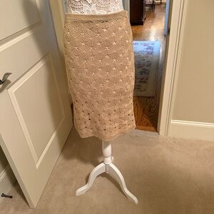 Cynthia Steffe Beige Lace Pencil Skirt
